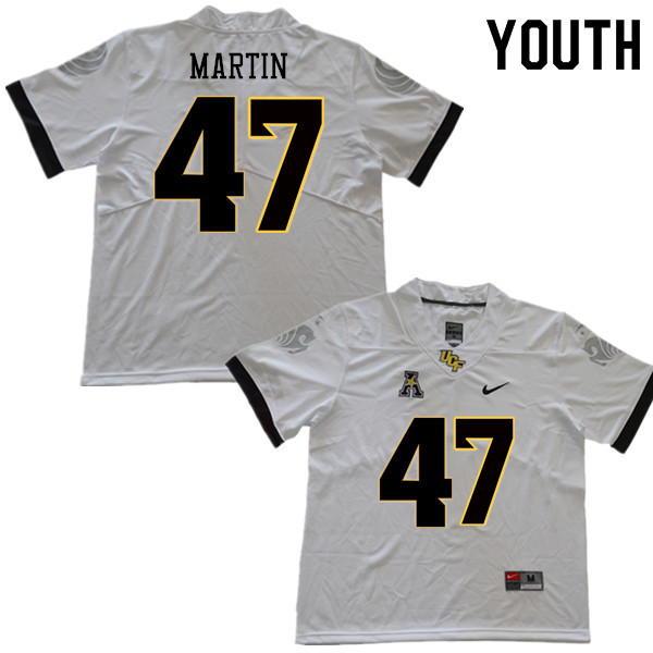 Youth #47 Stephen Martin UCF Knights College Football Jerseys Sale-White - Click Image to Close
